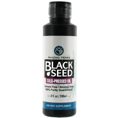 Amazing Herbs Black Seed Cold Pressed Oil, Dietary Supplement - 8 Oz